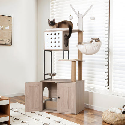 All-in-One Cat Tower for Indoor Cats – Play, Rest & Hide