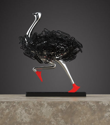 Whimsical Magnetic Desk Organizer – Ostrich Edition