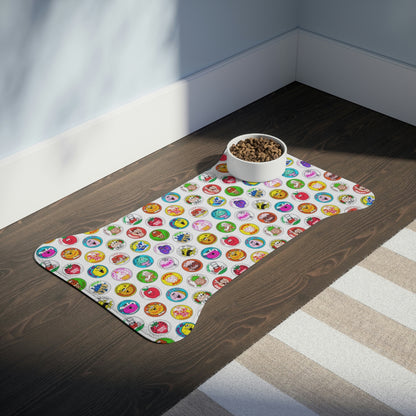 Non-Slip, Absorbent Pet Feeding Mats – Bone & Fish Shapes