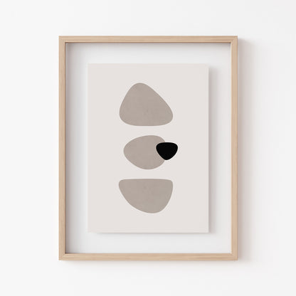 Minimalist Earth-Tone Abstract Art Print – Neutral Geometric Wall Decor