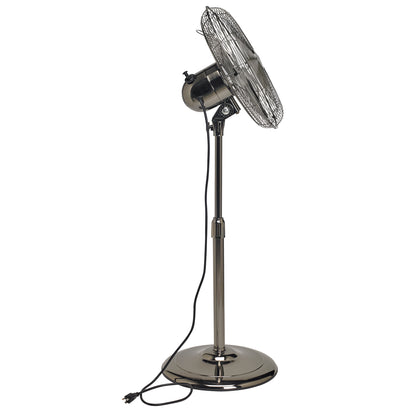 Pearl Black Metal Floor Fan - Adjustable Height