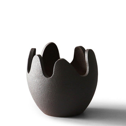 Handmade Ceramic Eggshell Flower Pot - Abstract Art