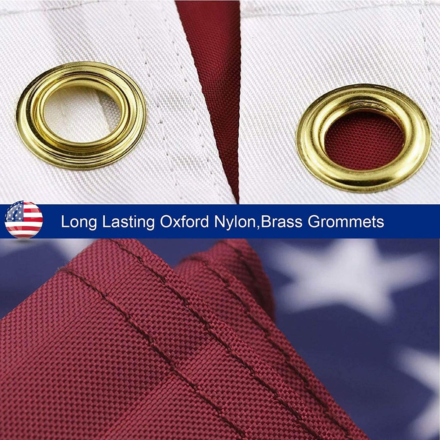 Premium American Flag with Embroidered Stars & Sewn Stripes for Outdoors