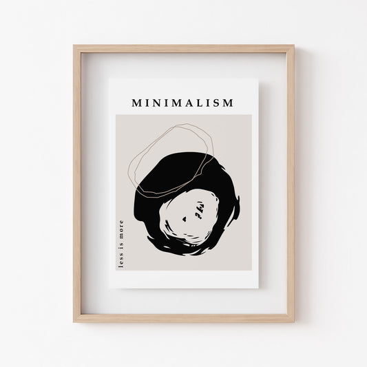 Minimalist Ink Swirl Wall Art – “Less Is More” Print