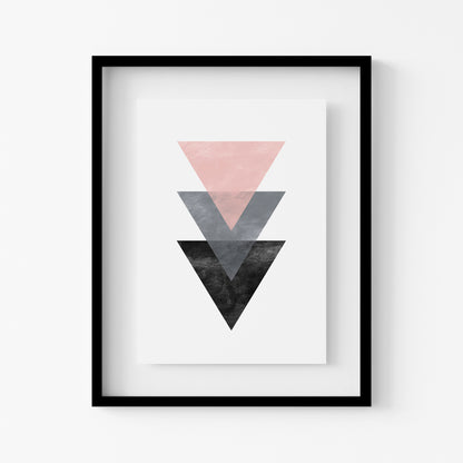 Minimalist Geometric Triangle Wall Art Print – Modern Neutral Abstract Art