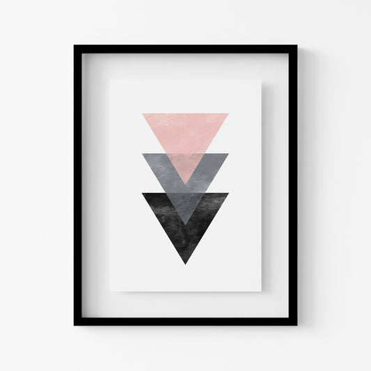 Minimalist Geometric Triangle Wall Art Print – Modern Neutral Abstract Art