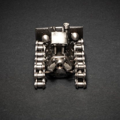 Welded nuts and bolts dozer sculpture for construction lovers