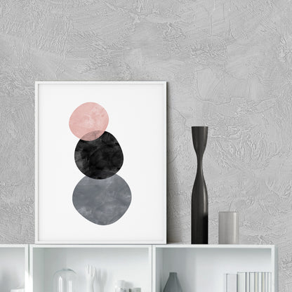 Stacked Minimalist Abstract Print – Modern Matte Wall Art