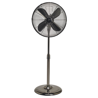 Pearl Black Metal Floor Fan - Adjustable Height