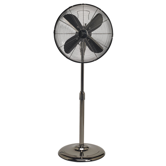 Pearl Black Metal Floor Fan - Adjustable Height