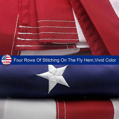 Premium American Flag with Embroidered Stars & Sewn Stripes for Outdoors