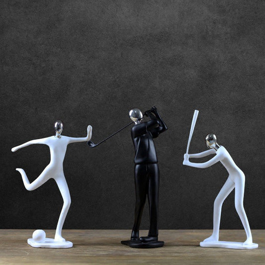 Luxury Scandinavian home decor piece – black and white abstract figure