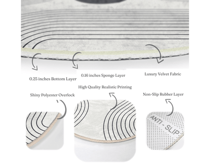 Abstract Minimalist Circular Rug