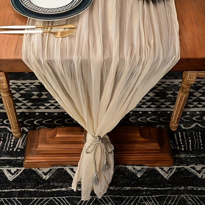 Boho Cheesecloth Table Runner | Long Gauze for Wedding & Holiday Decor