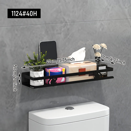 NoDrill Black Bathroom Storage Rack: The Space-Saving Gamechanger