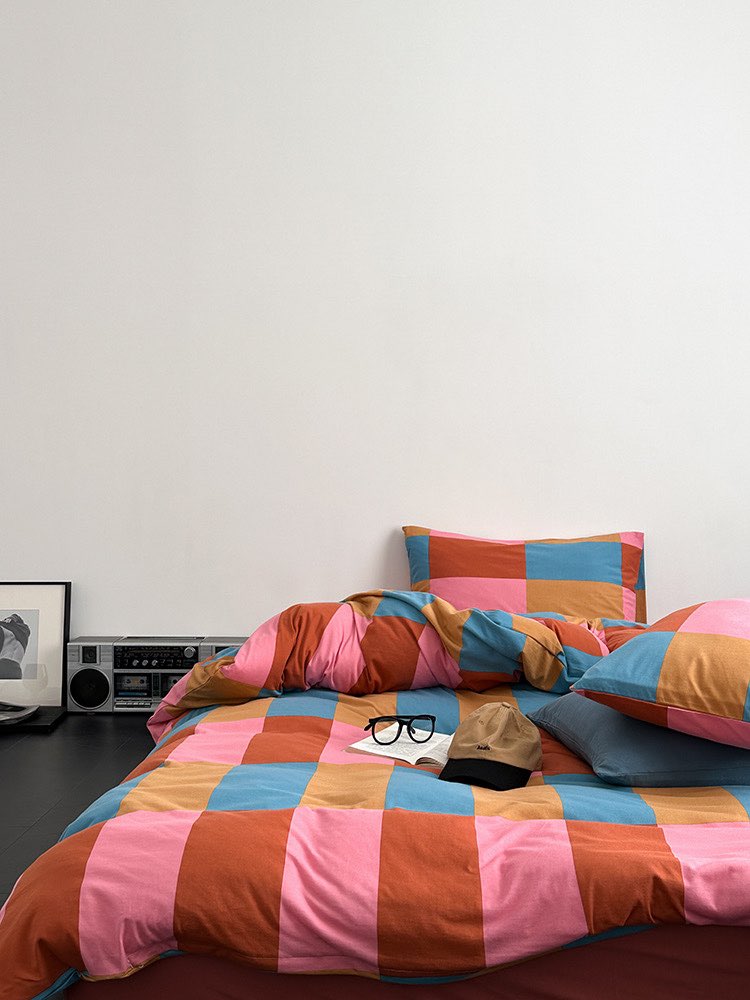 Rainbow Checkered Duvet Cover Set