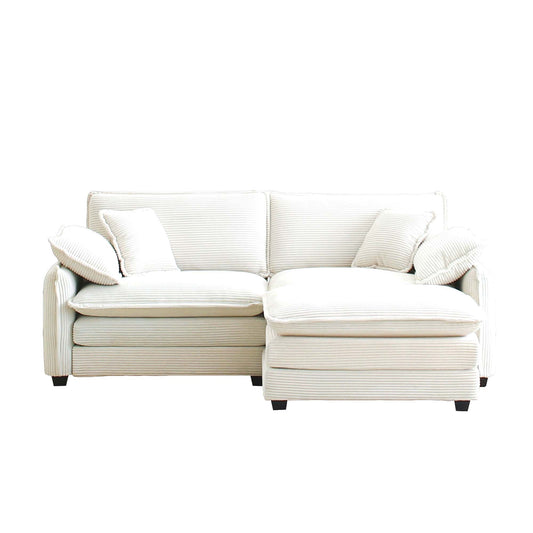 White sectional sofa on a white background