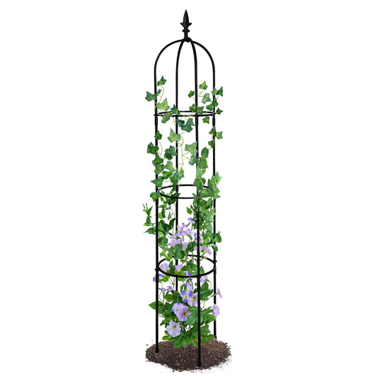Adjustable metal plant support trellis for climbing vines