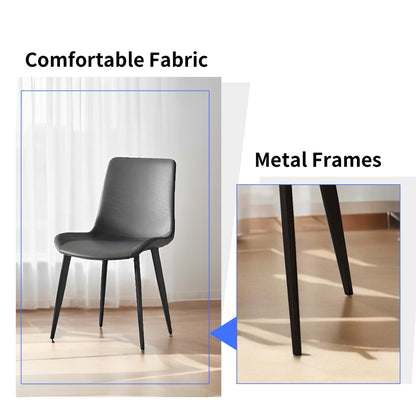 Chair with comfortable fabric and metal frames on a white background