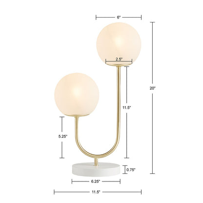 Gold & White Double Globe Table Lamp