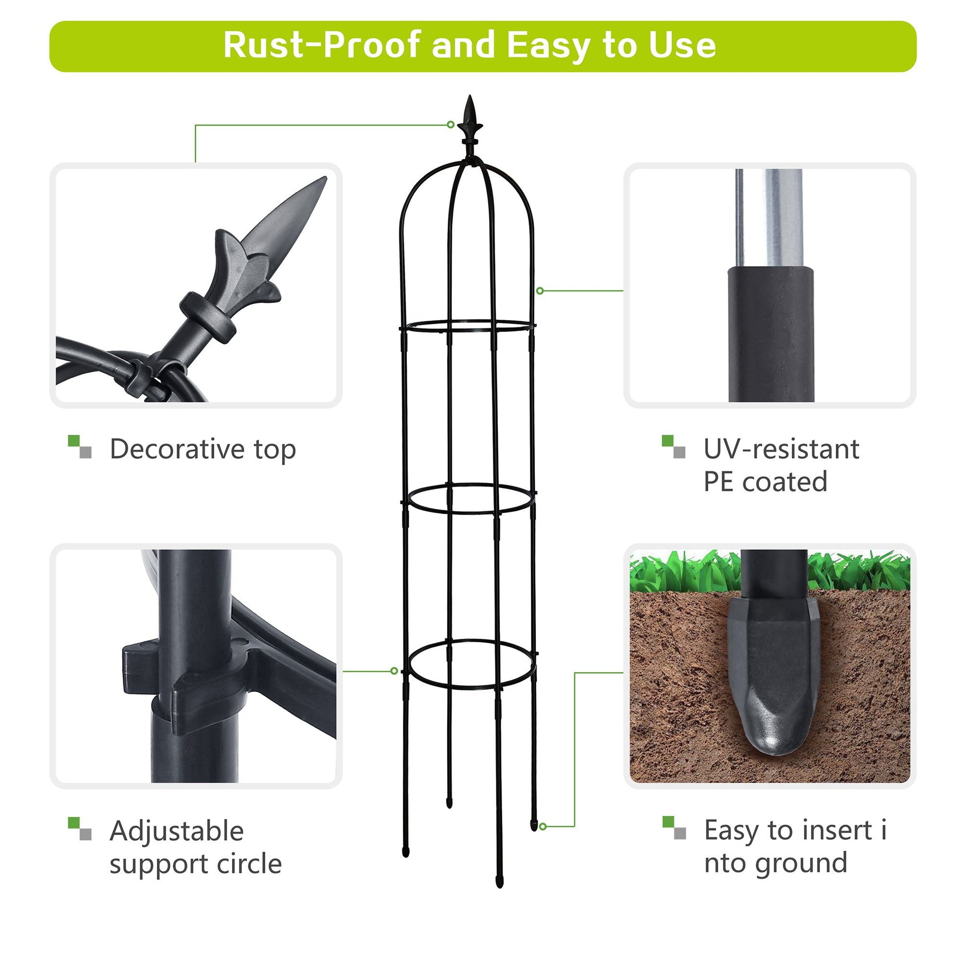 Adjustable metal plant support trellis for climbing vines