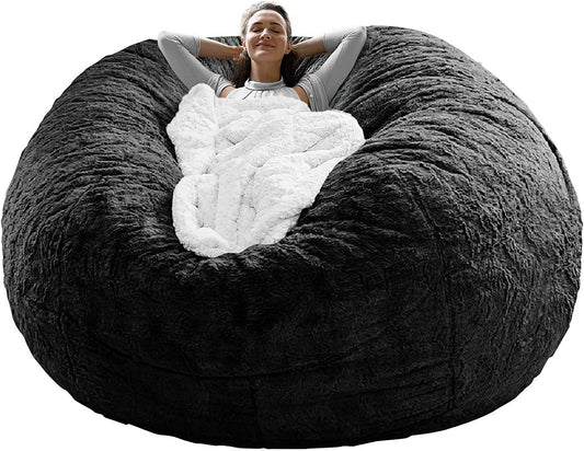 Oversized soft bean bag cover for floor lounging