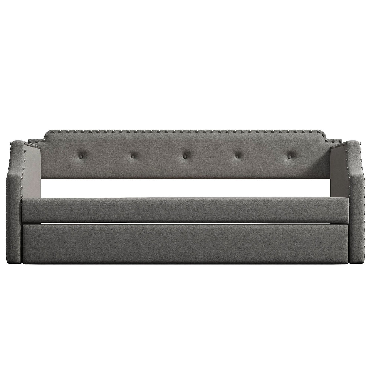 Gray sofa bed on a white background