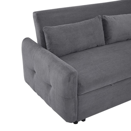 Hudson Modern Dark Grey Loveseat Sleeper in Textured Corduroy