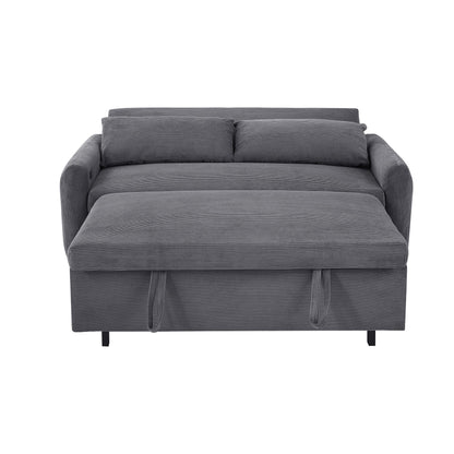 Hudson Modern Dark Grey Loveseat Sleeper in Textured Corduroy