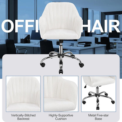Swivel Bouclé Accent Chair for Vanity & Home Office