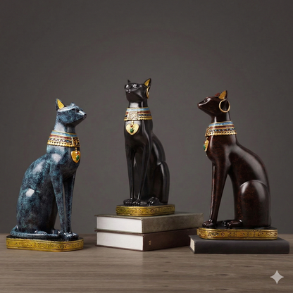 Hand-Painted Pharaoh Cat Statue for Living Room Ornaments