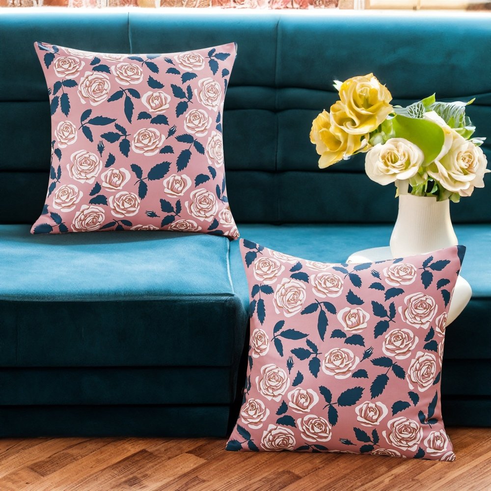 Set of 2 Recycled Material Cushion Covers with Gem Pattern