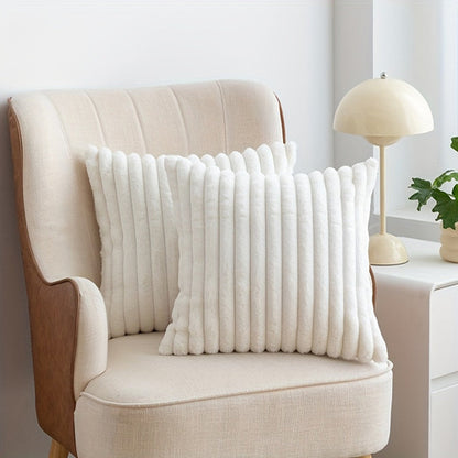 Luxury Plush Faux Fur Pillow Covers with Zipper Closure | Set of 2