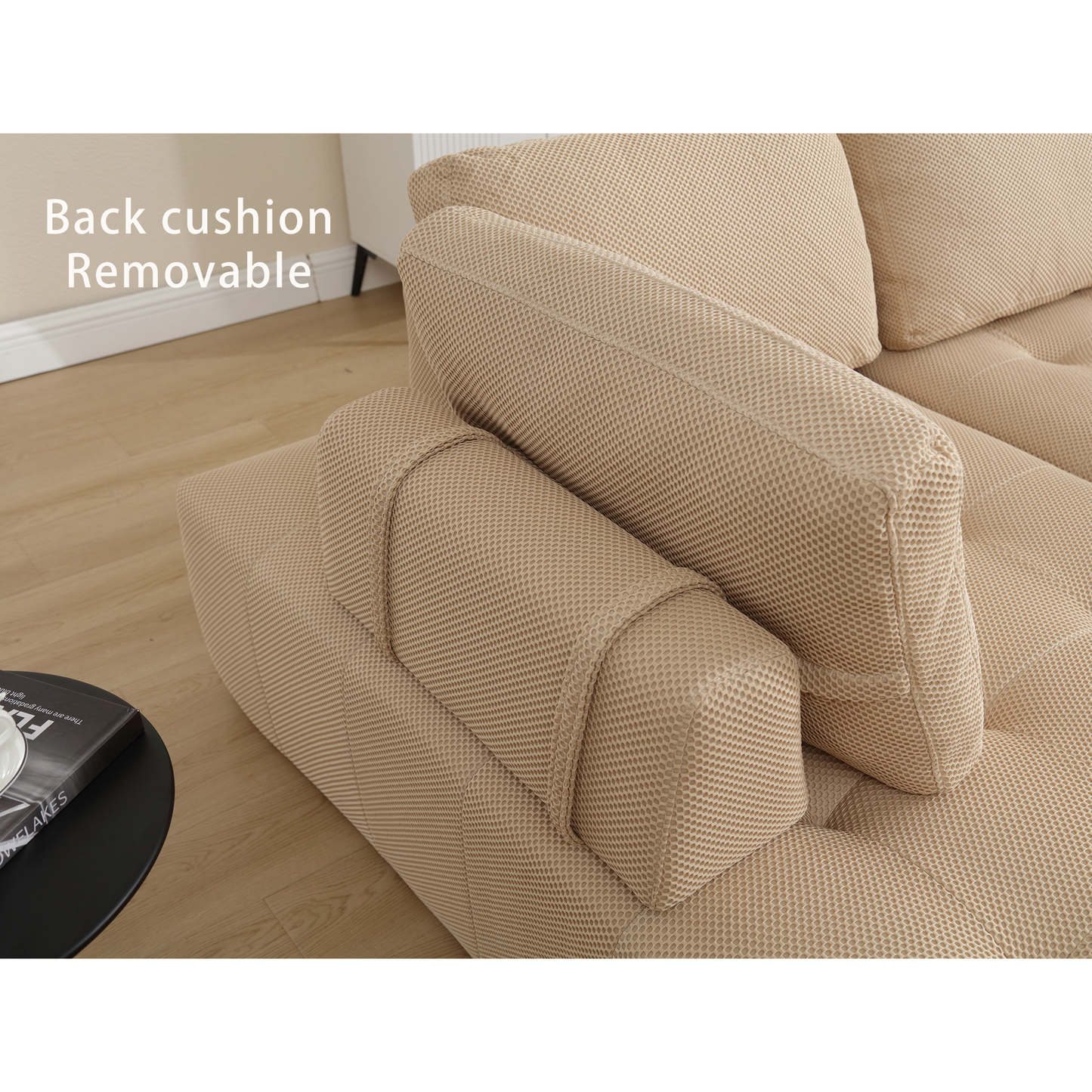 The Khaki Upholstered Cloud U-Shaped Deep-Seat Sectional