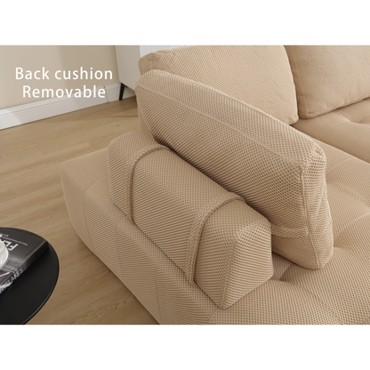 The Khaki Upholstered Cloud U-Shaped Deep-Seat Sectional