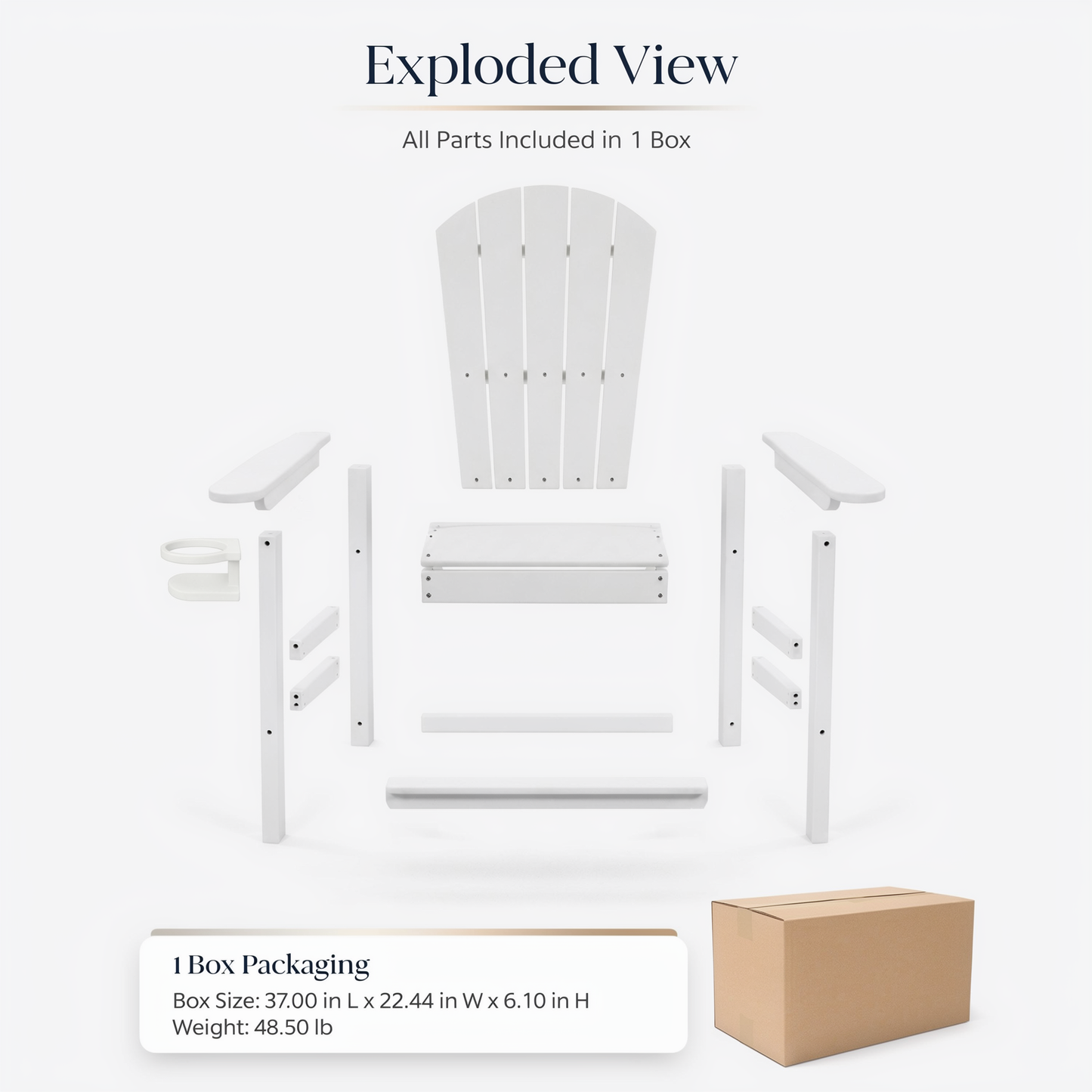 All-Weather HDPE Bar Height Adirondack Chair with Cup Holder