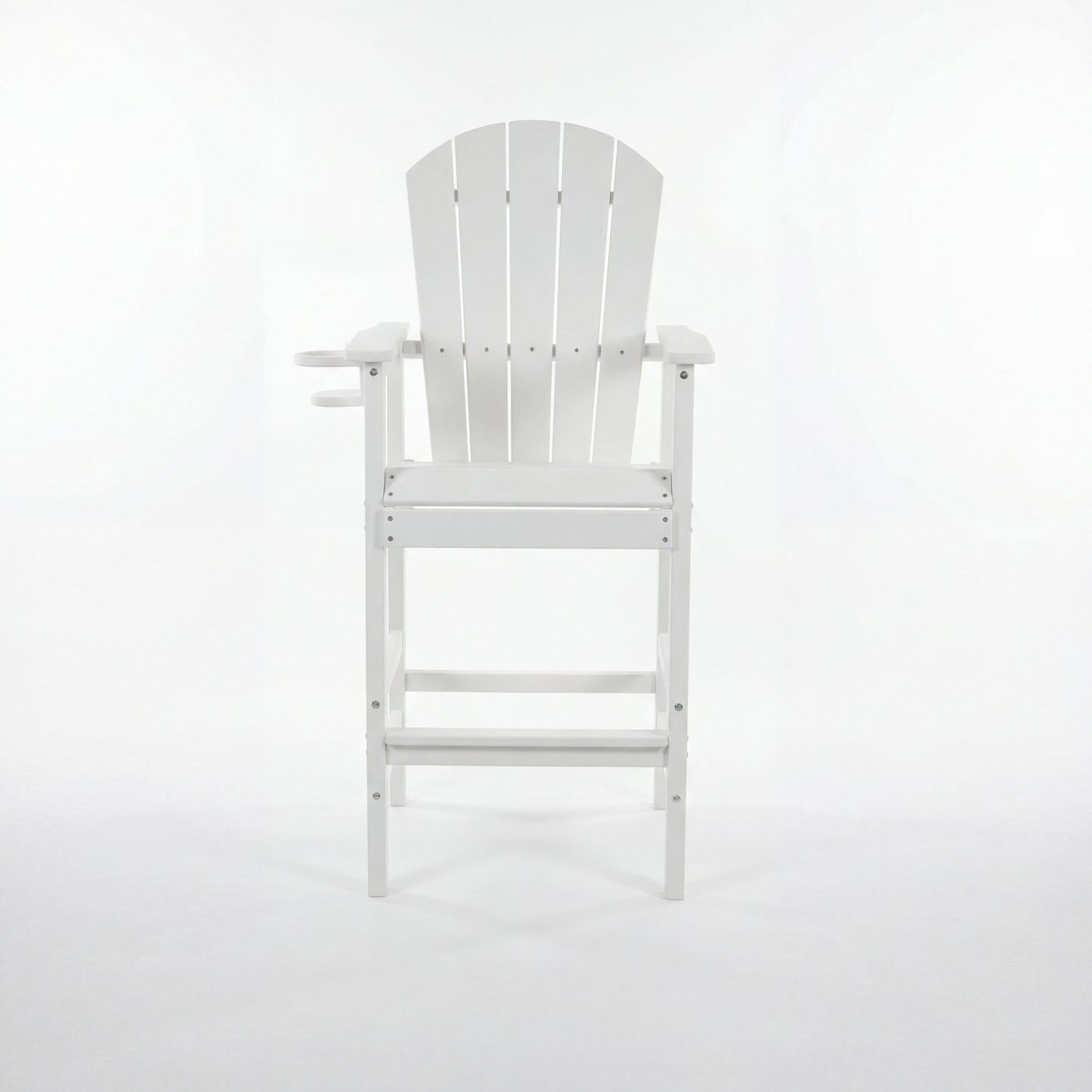 All-Weather HDPE Bar Height Adirondack Chair with Cup Holder