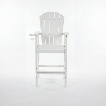 All-Weather HDPE Bar Height Adirondack Chair with Cup Holder
