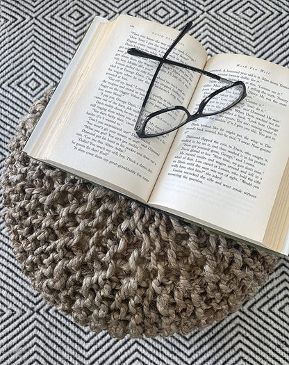 Versatile Footrest Hand-Woven Jute Pouf & Ottoman Stool