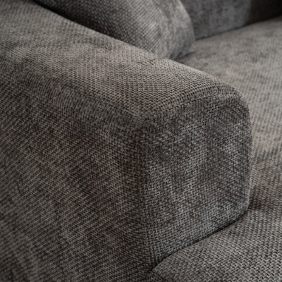 Modern Curved 3-Seat Soft Corduroy Sofa — Deep & Wide Curved Design