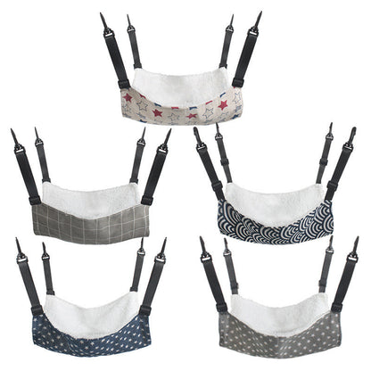 Adjustable Dual-Sided Cat Hammock in Star/Plaid Patterns