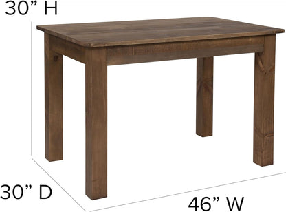 Solid Pine Farm Dining Table in Antique Rustic Finish