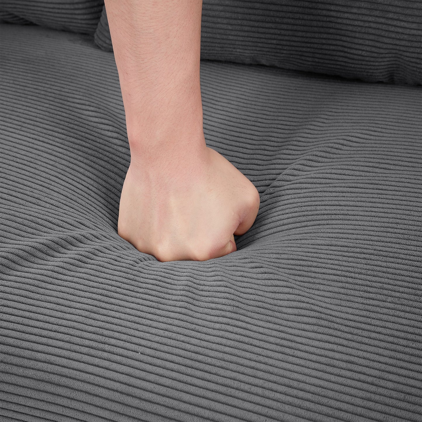 Hudson Modern Dark Grey Loveseat Sleeper in Textured Corduroy