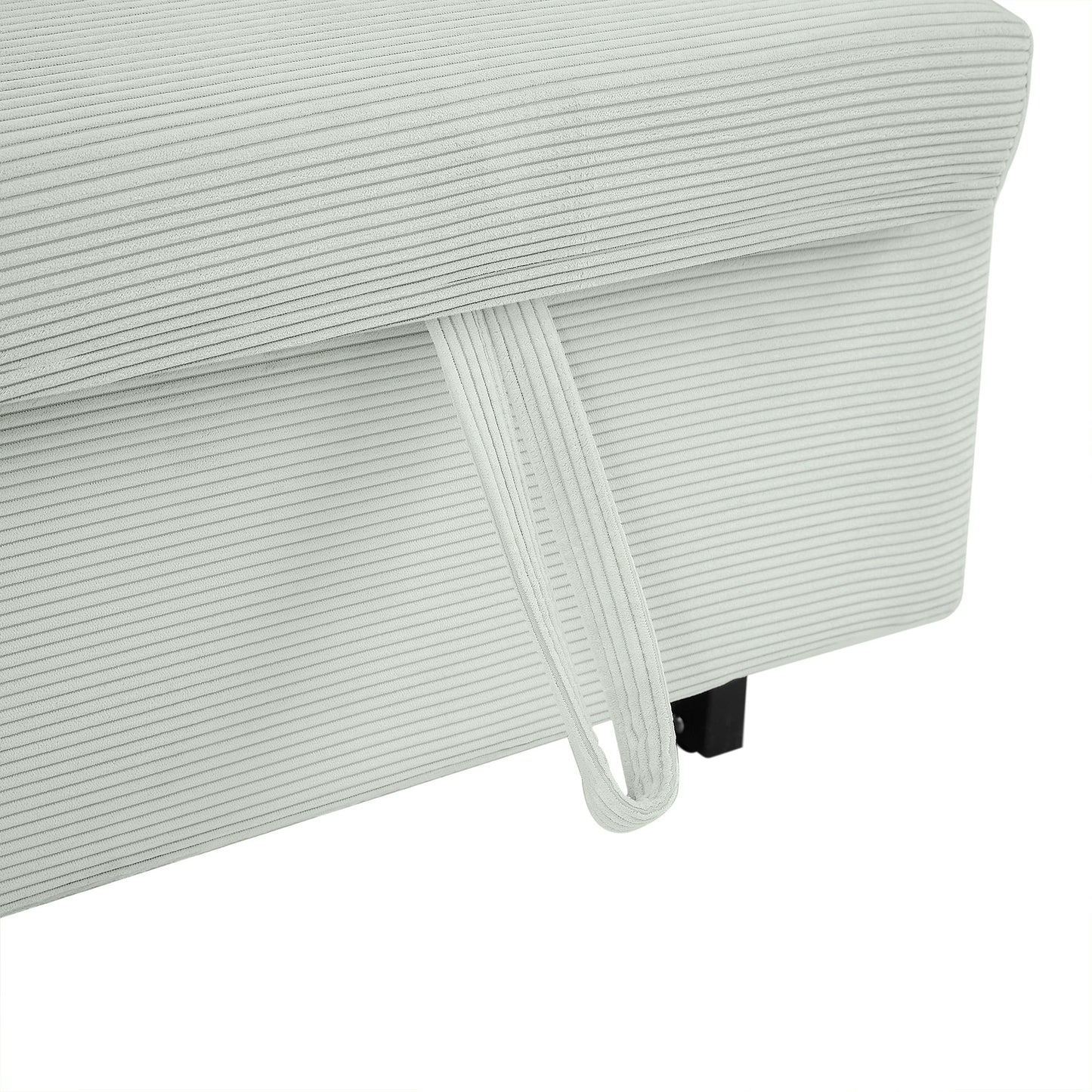 Willow Sage Green Corduroy Loveseat Sleeper - Mid-Century Style