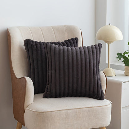 Luxury Plush Faux Fur Pillow Covers with Zipper Closure | Set of 2