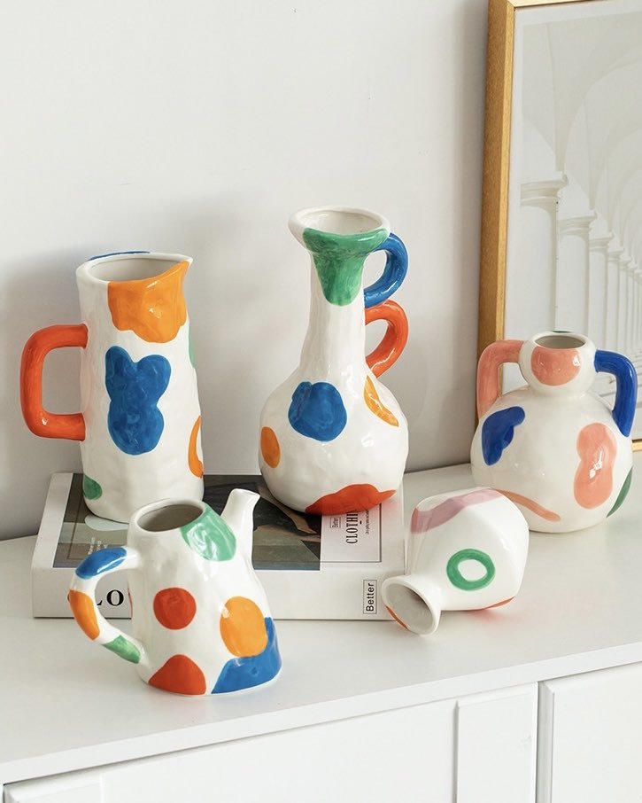 Handpainted Abstract Ceramic Vase