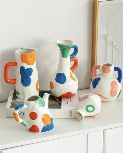 Handpainted Abstract Ceramic Vase