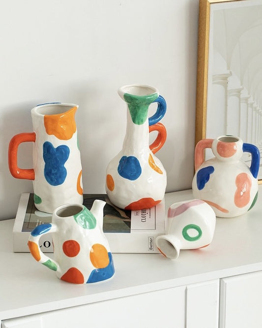 Handpainted Abstract Ceramic Vase