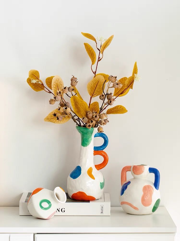 Handpainted Abstract Ceramic Vase
