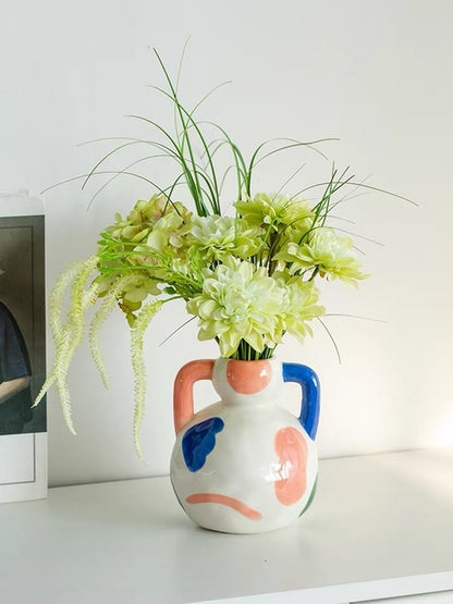 Handpainted Abstract Ceramic Vase